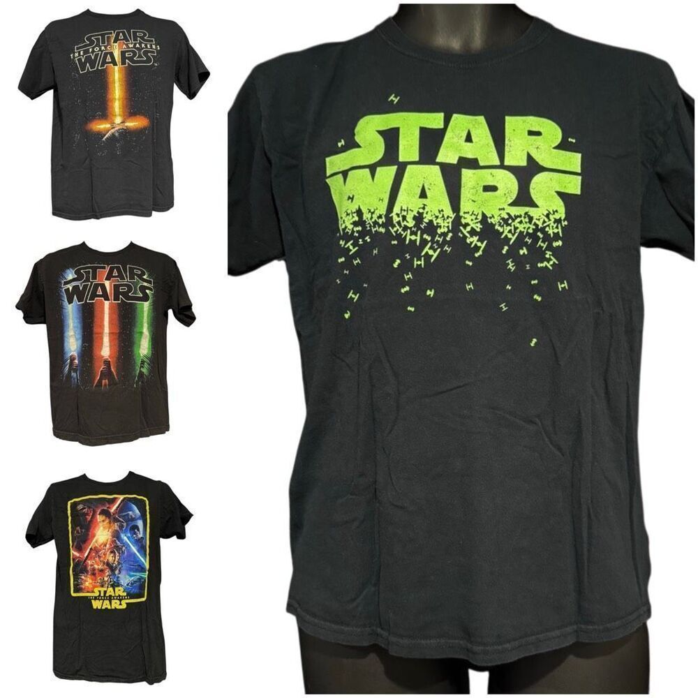 Star Wars T-Shirt Lot Bundle of 4 Kid’s XL Men’s Medium